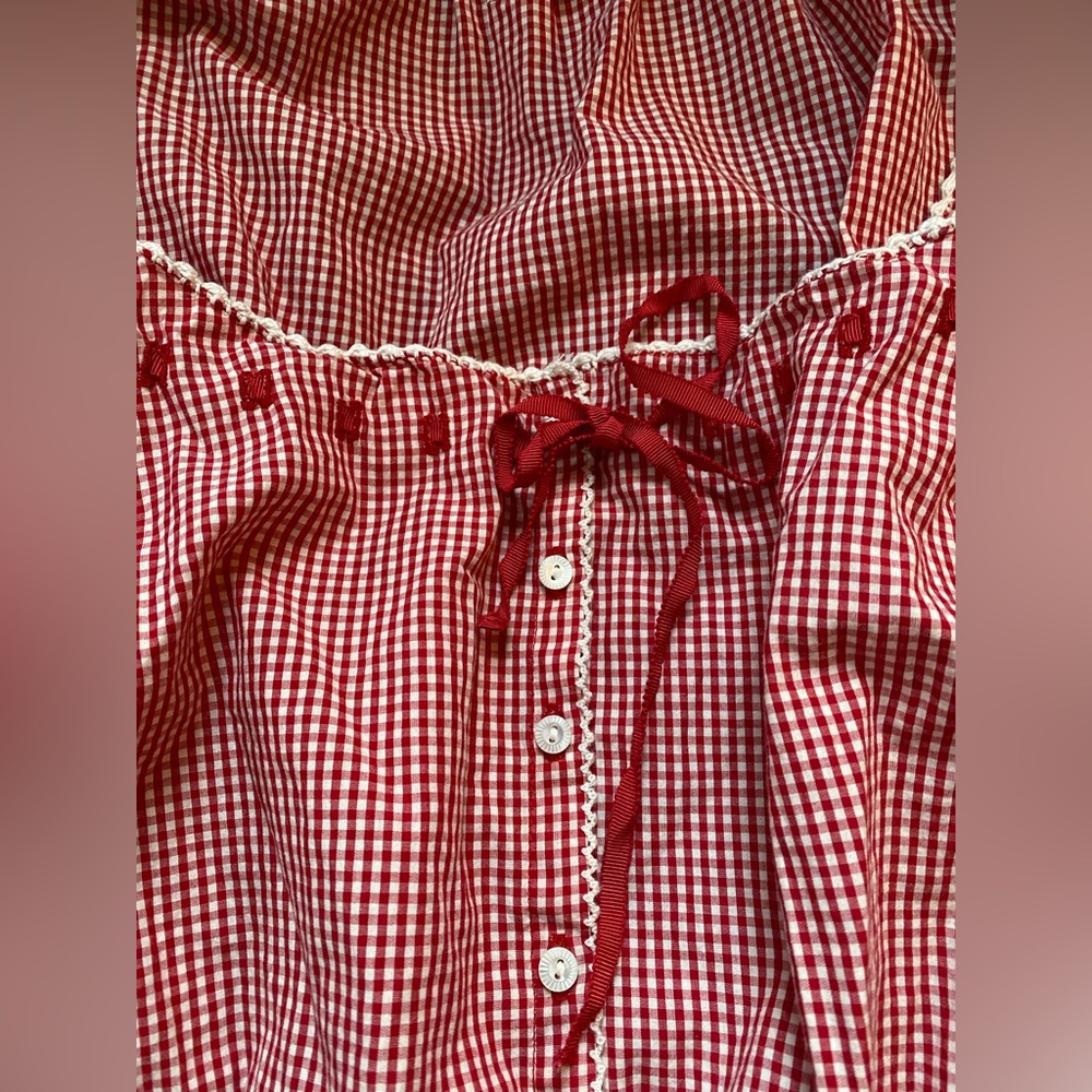 Doen Traveler Top / Red Gingham Blouse - Picture 3 of 6
